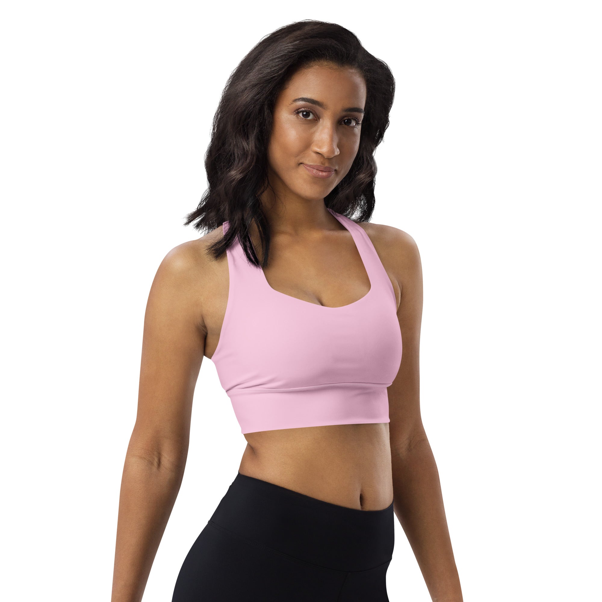 Pastel Pink Longline Sports Bra
